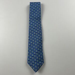Vineyard Vines‎ Blue Football Player Sports Motif 100% Silk Tie USA